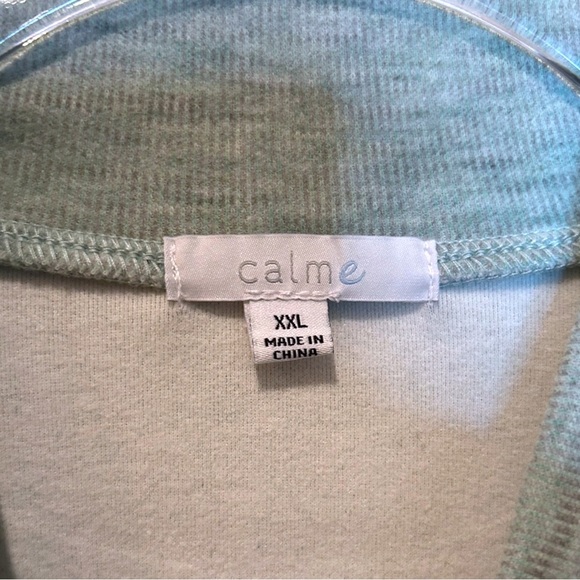 Johnny Was Calme Puff Sleeve Sweatshirt Sage XXL Plus Size - Picture 7 of 9